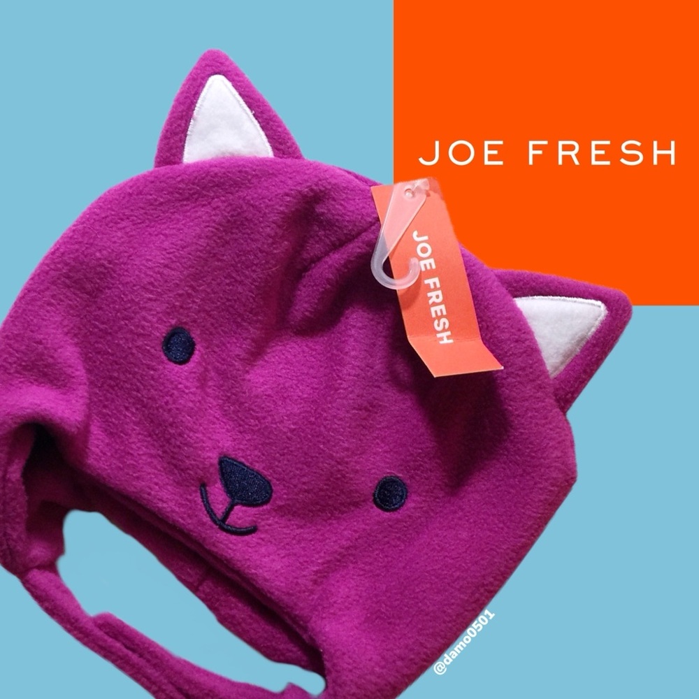 NWT Joe Fresh Fuchsia Animal Ear Fleece Hat